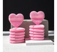 Shein 10 piezas/20 piezas/60 piezas Esponjas de maquillaje de terciopelo con forma de corazón, diseñadas para contornear, ojos y esquinas, adecuadas para to