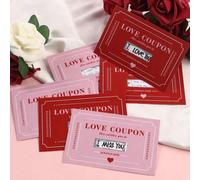 Shein 10 piezas/20 piezas Tarjeta de cupones de amor para raspar para pareja, Tarjeta de cupones de amor DIY para el Día de San Valentín, Diversión creativa