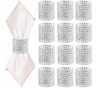 Shein 10 piezas/ 30 piezas/ 50 piezas de Anillos de servilleta de diamante dorados, porta servilletas de Navidad, brillantes anillos de servilletas de diama