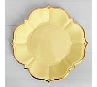 Shein 10 piezas/30 piezas/50 piezas Platos de papel amarillos de 9 pulgadas para verano - Platos desechables de limón para fiestas, excelentes para servir p