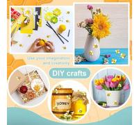 Shein 10 piezas/30 piezas/50 piezas Set de mini abejas de artesanía, pequeñas decoraciones de resina plástica, adecuadas para acentuar y decorar la mesa de