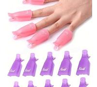 Shein 10 piezas/5 piezas Cortaúñas reutilizables para eliminar acrílico, esmalte de gel, gel UV, Shellac y otras decoraciones de uñas - Clips quitaesmalte,
