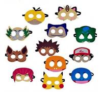 Shein 10 Piezas/5 Piezas, Incluyendo máscaras de Pokémon Pikachu, roles de anime, máscaras de juguete para fiestas de cumpleaños, máscaras de globos, juguet