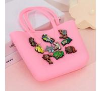 Shein 10 piezas Accesorios de decoración de dibujos animados de Shanhaijing DIY + 1 pieza Bolsa de tela de silicona perforada de unicolor, adecuada para sal