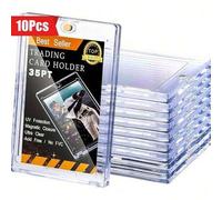 Shein 10 piezas Cajas de exhibición de tarjetas magnéticas de acrílico - Soporte protector súper de 35 puntos para tarjetas de intercambio, adecuado para bé