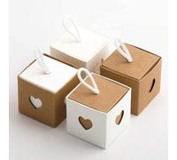 Shein 10 Piezas Cajas de Recuerdo de Boda, Cajas de Papel para Dulces, Cajas Cúbicas Miniatura de 2 x 2 x 2 Pulgadas para Empacar Dulces, Chocolates y Regal