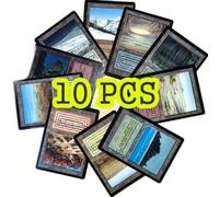 Shein 10 piezas de cartas de Magic The Gathering con núcleo negro, tierras duales, tierras de búsqueda y tierras de choque, cartas proxy de MTG