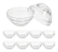 Shein 10 piezas de cuencos faciales de acrílico transparente, tazas medidoras faciales de vidrio transparente para esteticistas, pequeña mascarilla facial D
