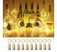 Shein 10 piezas de luces para botellas de vino con corcho, luces de cadena a pilas impermeables para fiestas, bodas, Navidad, festivales, decoración de bare