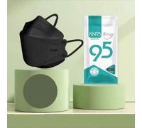 Shein 10 piezas de Mascarillas desechables KN95 en negro/blanco, máscaras protectoras de alta calidad de 4 capas con diseño tridimensional para adultos