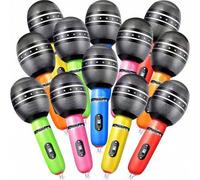 Shein 10 piezas de micrófono inflable de colores - Favores de fiesta vibrantes y decoraciones con tema de estrella de rock - Colores aleatorios - Favores de