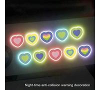 Shein 10 piezas de pegatinas reflectantes aleatorias con diseños de corazón horizontal con diamantes, flores pequeñas, mariposas, advertencia antichoque noc