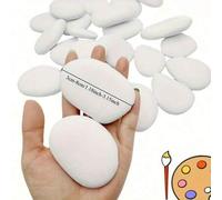Shein 10 piezas de piedras blancas suaves de tamaño mediano - planas y seleccionadas a mano, adecuadas para manualidades, arte, decoración - sin químicos, s