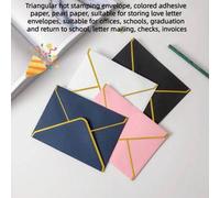 Shein 10 piezas de sobres triangulares de papel metalizado con papel de colores y papel perla. Adecuado para Eid Al-Fitr, tarjetas pequeñas, cartas de amor,