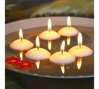Shein 10 piezas de velas flotantes, velas de parafina blancas sin humo, centros de mesa para bodas, piscinas y ocasiones especiales, Halloween, tenebroso, o