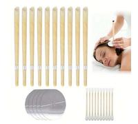 Shein 10 piezas de velas para los oídos, velas cónicas de cera de abeja Hopi para eliminar la cera de los oídos, velas aromáticas para los oídos con soporte