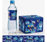 Shein 10 piezas Etiquetas adhesivas de botellas de agua con diseño de tigre azul D-Emon Hunter de K-Pop, pegatinas de dibujos animados de animales lindos ad