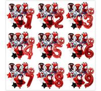 Shein 10 PIEZAS Globos de aluminio digitales con temática de Spider-Man para decoración de fiesta de cumpleaños familiar, Halloween, Navidad