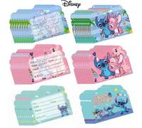 Shein 10 piezas Invitaciones de fiesta de Stitch de Disney, Tarjetas de cumpleaños de Stitch, Tarjetas de felicitación, Papeles de invitación