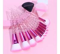 Shein 10 piezas Juego de brochas de maquillaje profesional + 2 borlas de polvo, incluyendo brocha para BB cream, brocha para rubor, brocha para polvo suelto