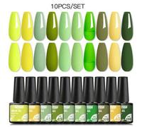 Shein 10 Piezas Juego de Esmalte de Uñas de Gel Conjunto de Kits de Uñas Colores Brillos Holográficos Remojo Fuera Gel de Uñas Barniz para Arte de Uñas Jueg