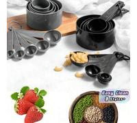 Shein 10 piezas Juego de tazas y cucharas de medir apilables, herramientas de cocina y repostería, adecuado para Halloween, Navidad, Acción de Gracias, coci