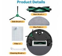 Shein 10 piezas Kit de repuestos para iRobot Roomba Combo Essential Y0140 Y0112 Y0110 Robot Q0120 Q0110, accesorios de alta calidad para mejorar el rendimie