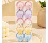Shein 10 piezas Lazos para el cabello florales Y2K, coleteros suaves de dopamina, adecuados como regalos para niñas lindas, regreso a la escuela, uso diario