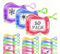 Shein 10 piezas Mini Pizarra Magnética Borrable, Mini Tableta de Dibujo, Clip de Mochila con Pizarra de Dibujo, Tableta de Escritura Portátil Pequeña, Regal