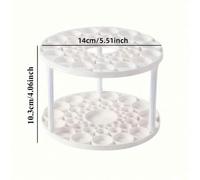 Shein 10 piezas Organizador de maquillaje giratorio de plástico resistente, soporte de almacenamiento para brochas y cosméticos que gira 360 grados, apto pa