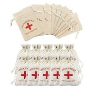 Shein 10 piezas/Paquete Kit de emergencia para resaca, bolsas de arpillera, bolsas de lona, kits de supervivencia, bolsas de recuerdo de boda, bolsas de reg
