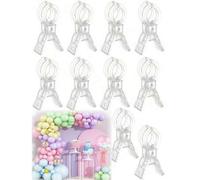 Shein 10 piezas Pinzas de resorte de plástico transparente de 3.5 pulgadas de alta resistencia | Clips multiusos para fijar arcos de globos, adecuados para
