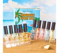 Shein 10 piezas Set de regalo de Spray de Fragancia Compacto Portátil Brasileño de 5ml/0.17fl.Oz - Vainilla, Coco, Floral, Océano y Aromas Frescos | Ambient