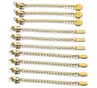 Shein 10 piezas/set/lote Colgante de acero inoxidable con cierre de langosta, cadena extensora, fabricación de joyería DIY, pulsera y collar, accesorio