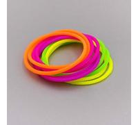 Shein 10 piezas/set Pulsera fluorescente de silicona girante , multicolor elástico deportivo con muñequera
