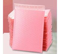 Shein 10 piezas/Set Sobres acolchados con burbujas de polietileno rosa, bolsas de envío autoadhesivas, sobres acolchados impermeables para transporte, envío