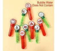 Shein 10 Piezas Tubos de Burbujas Navideños (El líquido de burbujas no está incluido) con pegatinas de diseños de reno, árbol de Navidad, camión, corona, pa