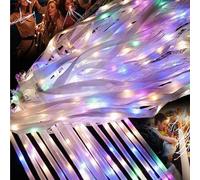 Shein 10 piezas Varitas mágicas LED de colores, Varitas luminosas para bodas, Varitas con cintas, Accesorios de iluminación de escenario, Luces decorativas