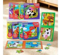 Shein 10 Rompecabezas Magnéticos Plegables 2 en 1 para Niños, Tema de Animales Dinosaurios Granja, Juguetes de Rompecabezas de Educación Temprana Montessori