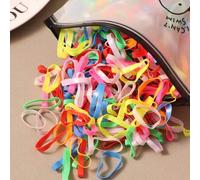Shein 100/200/400 piezas Gomas de pelo elásticas desechables de colores primaverales, extra anchas y gruesas, tamaño mediano, alta elasticidad para mujeres,