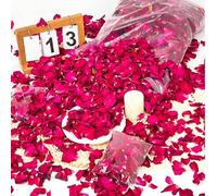 Shein [100/200/500/1000/2000 piezas] Pétalos de rosa roja natural seca al por mayor - Perfectos para bodas, velas, jabones y manualidades DIY