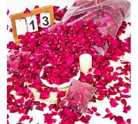 Shein 100/200/500/1000/2000 piezas Pétalos de rosa roja natural seca de alta calidad - Ideal para bodas, elaboración de velas y jabones, manualidades DIY