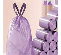 Shein 100/200 piezas Bolsas de basura con cordón extra gruesas y duraderas - Bolsas de basura de polietileno portátiles y gruesas, adecuadas para cocina, ba