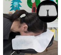Shein 100/200 piezas/Paquete Sábanas desechables para camillas de masaje - Tela no tejida con agujeros para la cara, diseño de reposa cabeza en forma de U y