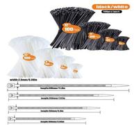 Shein 100/400 piezas de bridas de plástico de alta calidad en negro/blanco y de colores, con gran resistencia a la tracción, bridas de nailon blancas autobl