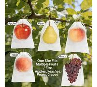 Shein 100/50/1 pieza Bolsa de red transpirable anti-insectos con cordón oculto, adecuada para árboles frutales, red para pájaros, protege manzanas y uvas de