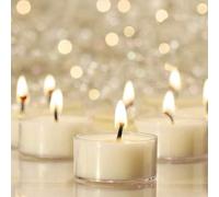 Shein 100/50/25 piezas Velas de té de cera de soja pura y natural, con un tiempo de quemado de 4-6 horas, sin humo ni olor, velas de té de cera de soja idea