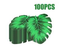Shein 100/60/20 Piezas Servilletas desechables irregulares con patrón de hojas de tortuga verde de 11.81 * 11.2 pulgadas, se despliegan en cuatro formas de