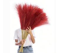 Shein 100/80/60/50 piezas/30 piezas/20 piezas/15 piezas/10 piezas/1 pieza de 55CM / 97CM Hierba de Pampas artificial de color rosa, decoración de 1,8 pies d