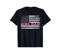 Shein [100% Cotton] Girl Dad Father'S Day Dad Daughter, Dad of Girls Outnumbered T-Shirt Adult Men'S Loose And Comfortable Cotton